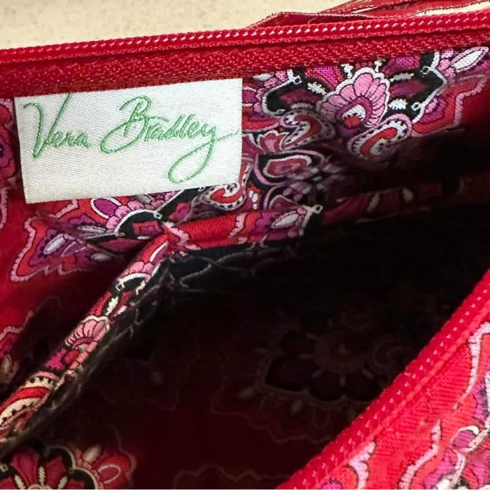 Vera Bradley Red and Pink Patterned Shoulder Bag “Lauren” - Picture 4 of 4